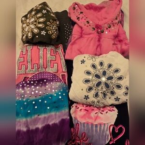 Justice Kids Clothing Lot 7 Pieces - Pink, Green, Purple, White Girls 10